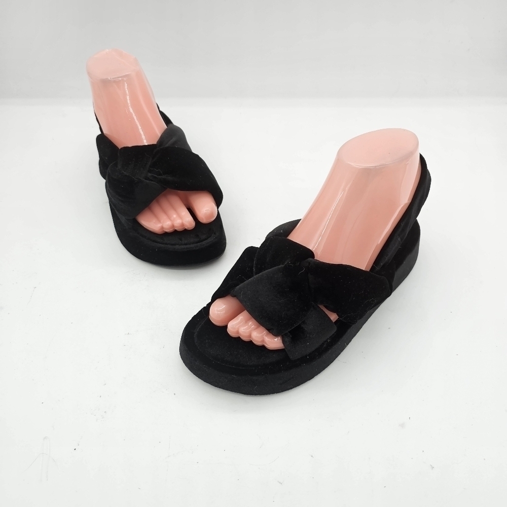 Jeffrey Campbell Sying Slingback Sandals Black Velvet Size 6 - Picture 9 of 12